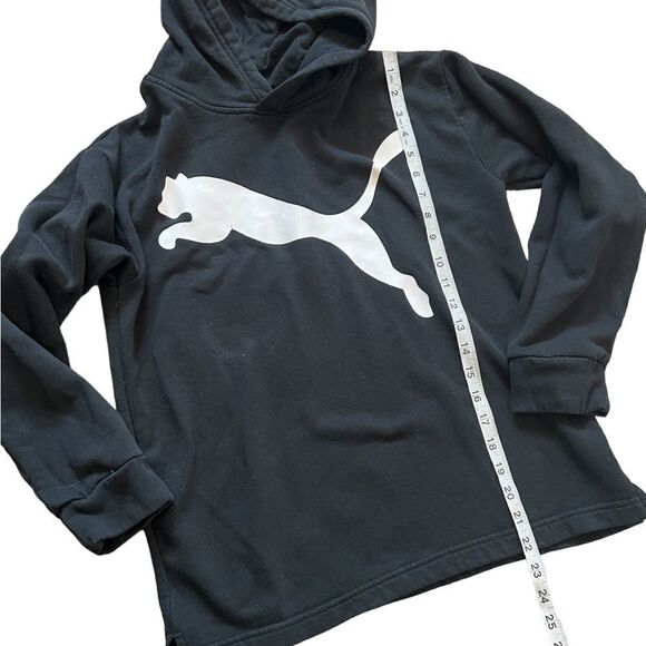 KIDS PUMA Black Graphic Print Pullover Hooded Sweatshirt L (14-16) - Picture 6 of 7